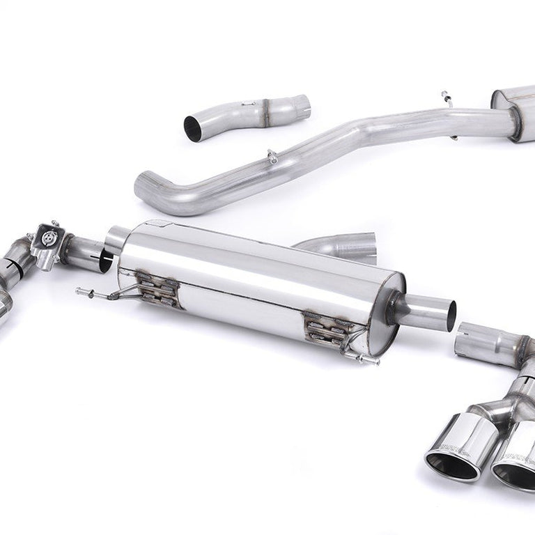 Milltek Sport Resonated Cat-Back Quad Cerakote Polished Oval Tips Audi S1