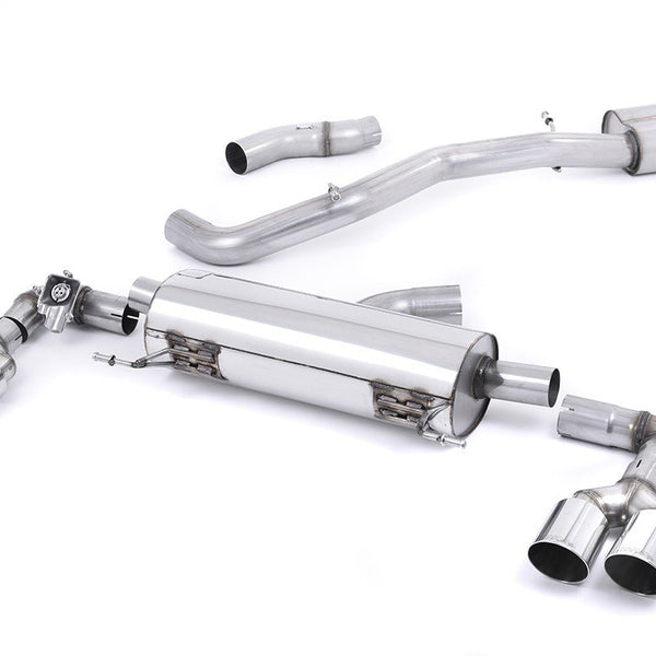 Milltek Sport Resonated Cat-Back Quad Cerakote Polished Round Tips Audi S1