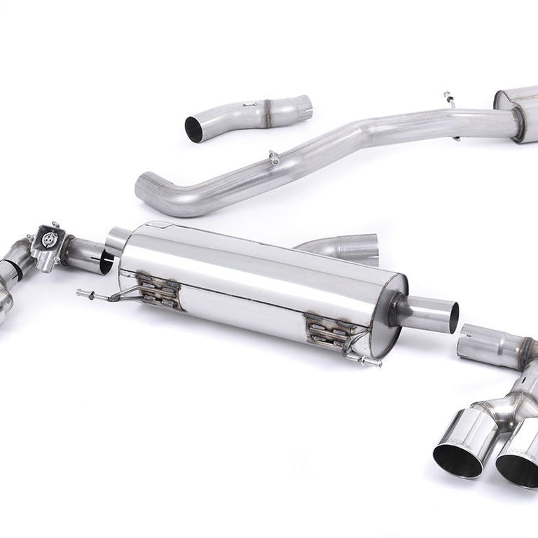 Milltek Sport Resonated Cat-Back Quad Cerakote Polished Round Tips Audi S1