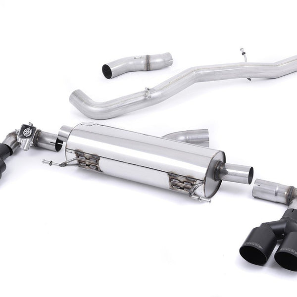 Milltek Sport Non-Resonated Cat-Back Quad Cerakote Black Round Tips Audi S1