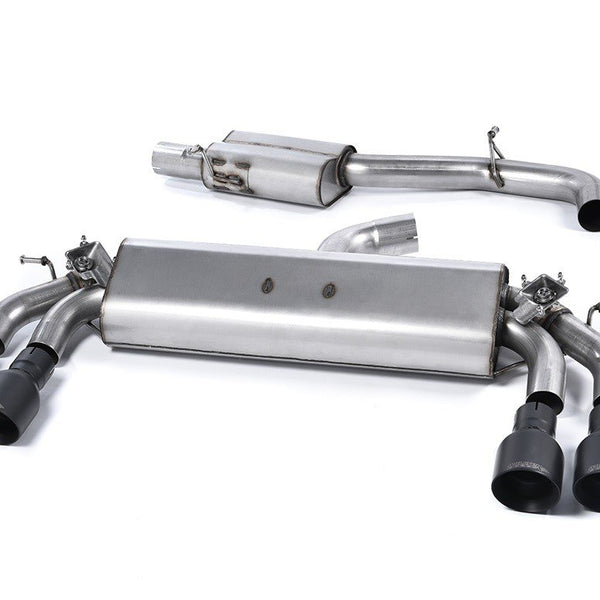 Milltek Sport Resonated Cat-Back Quad Cerakote Black Round Tips Audi S3 8V