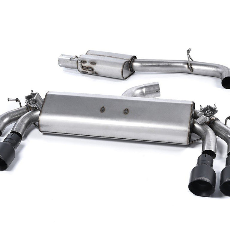 Milltek Sport Resonated Cat-Back Quad Cerakote Black Round Tips Audi S3 8V