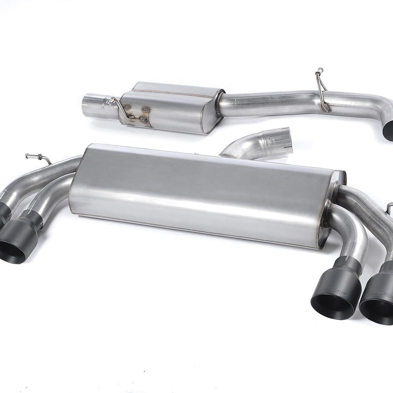 Milltek Sport Resonated Race Cat-Back Cerakote Black Round Tips Audi S3 8V