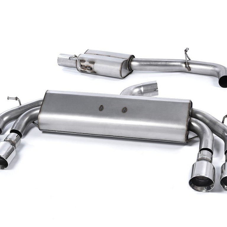Milltek Sport Resonated Race Cat-Back Quad Round Polished Tips Audi S3 8V