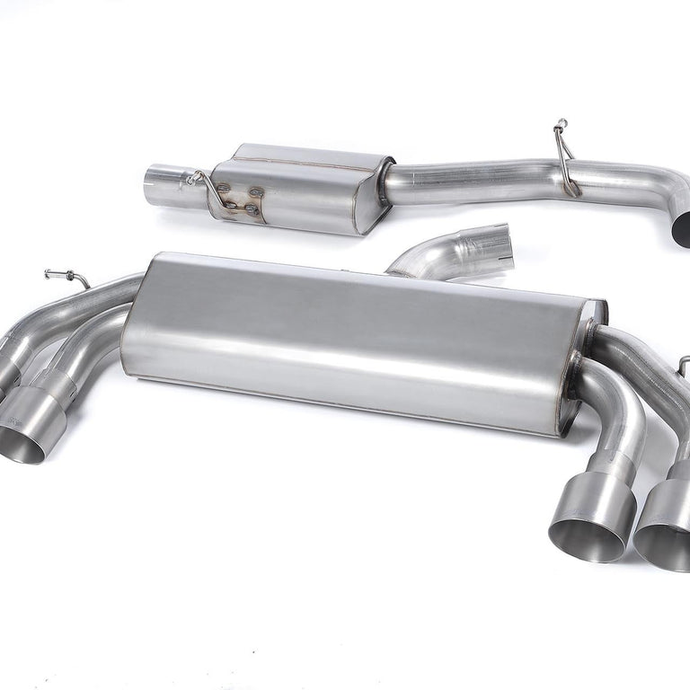 Milltek Sport Resonated Race Cat-Back Quad Round Titanium Tips Audi S3 8V