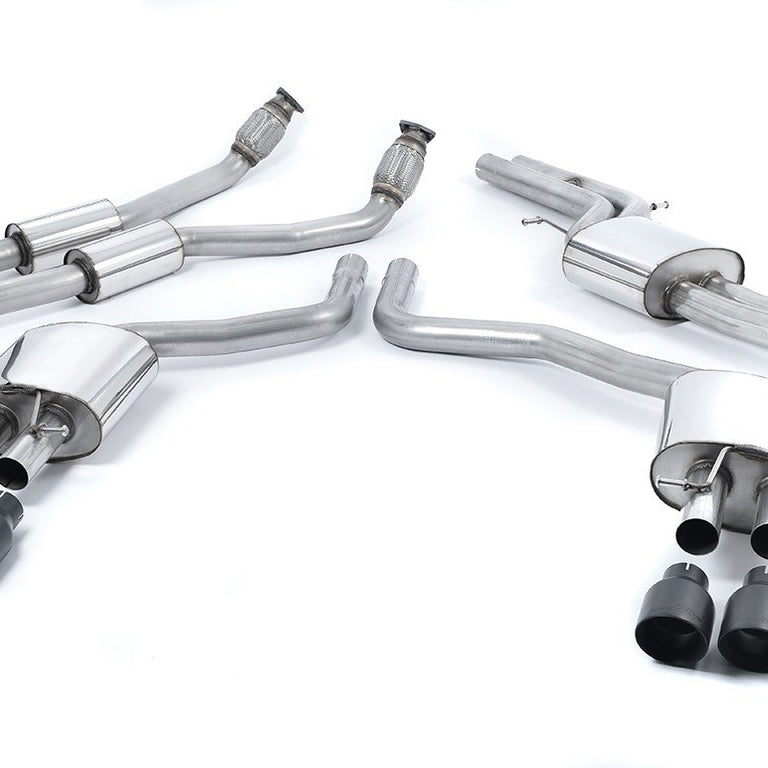 Milltek Sport Resonated Cat-Back Cerakote Black Tips S6 C7