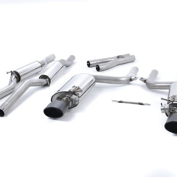 Milltek Sport Resonated Cat-Back Black Tips - RS4 B7