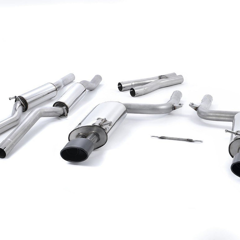 Milltek Sport Resonated Cat-Back RS4 B7 Black Tips Non-Valved