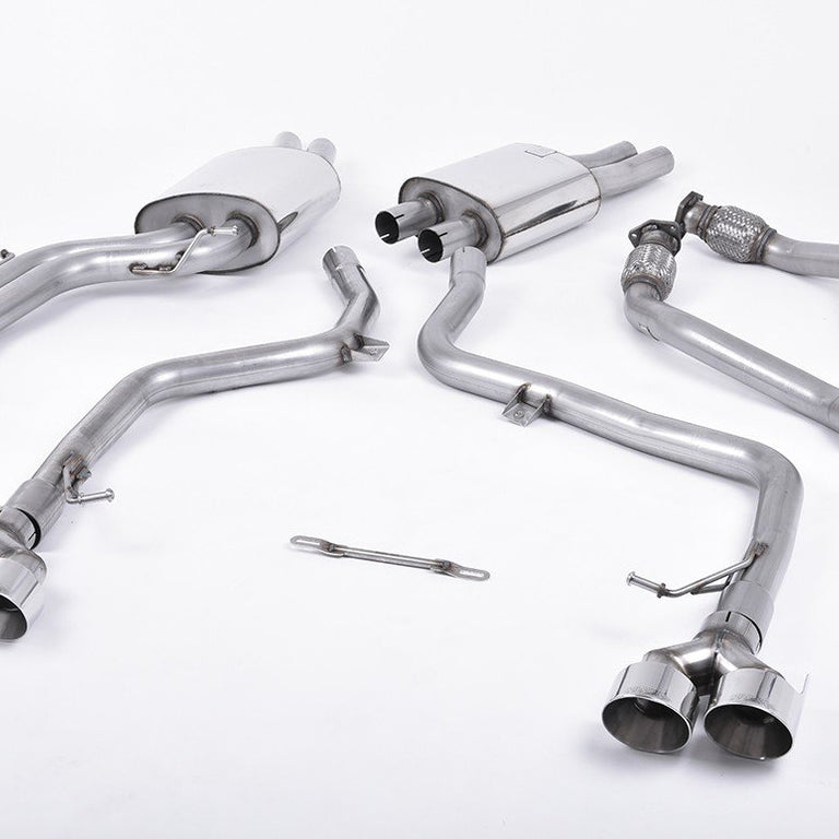 Milltek Sport Non-Resonated Cat-Back Polished Quad Tailpipes S5 V6